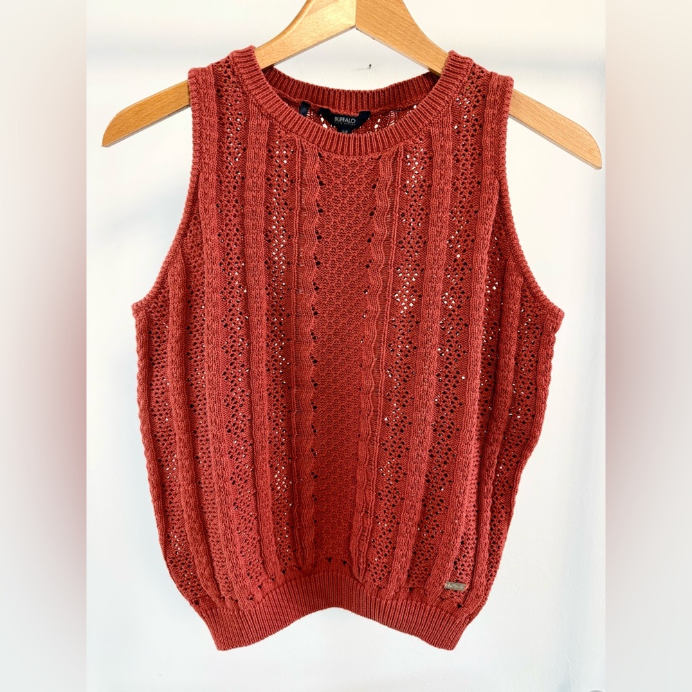 Buffalo David Bitton Terracotta Sweater Tank Top INEZ - Small